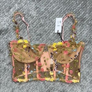 Free People Multicolor Floral Embroidered Camisole